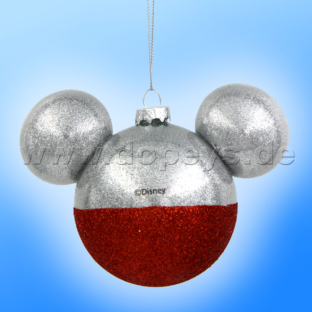 Kurt S. Adler - "Minnie Mouse" Disney Mickey Ear Ball Christmas Bauble silver DN37006