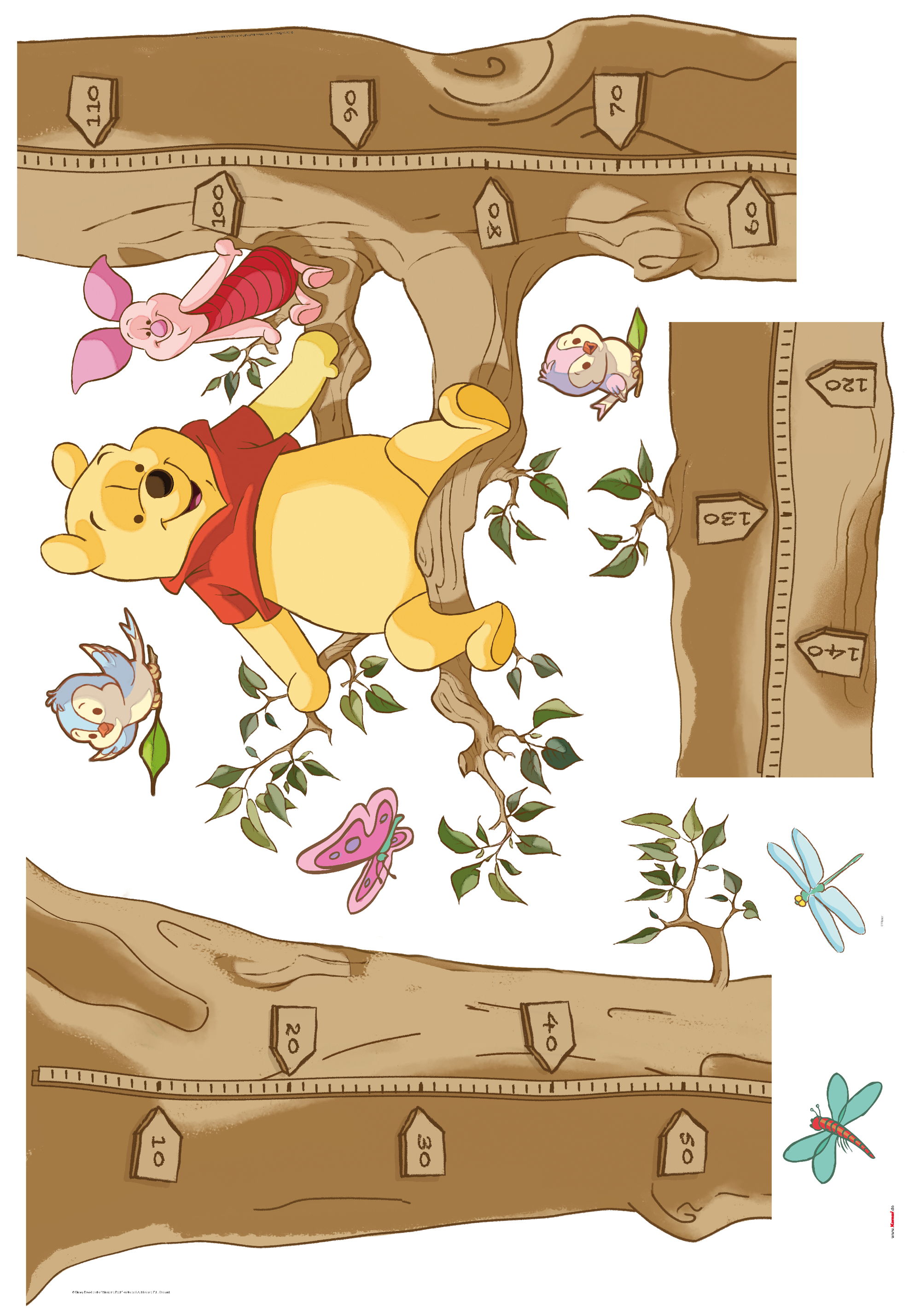 Disney Winnie Puuh Wandsticker / Wandaufkleber "Winnie The Pooh Size"