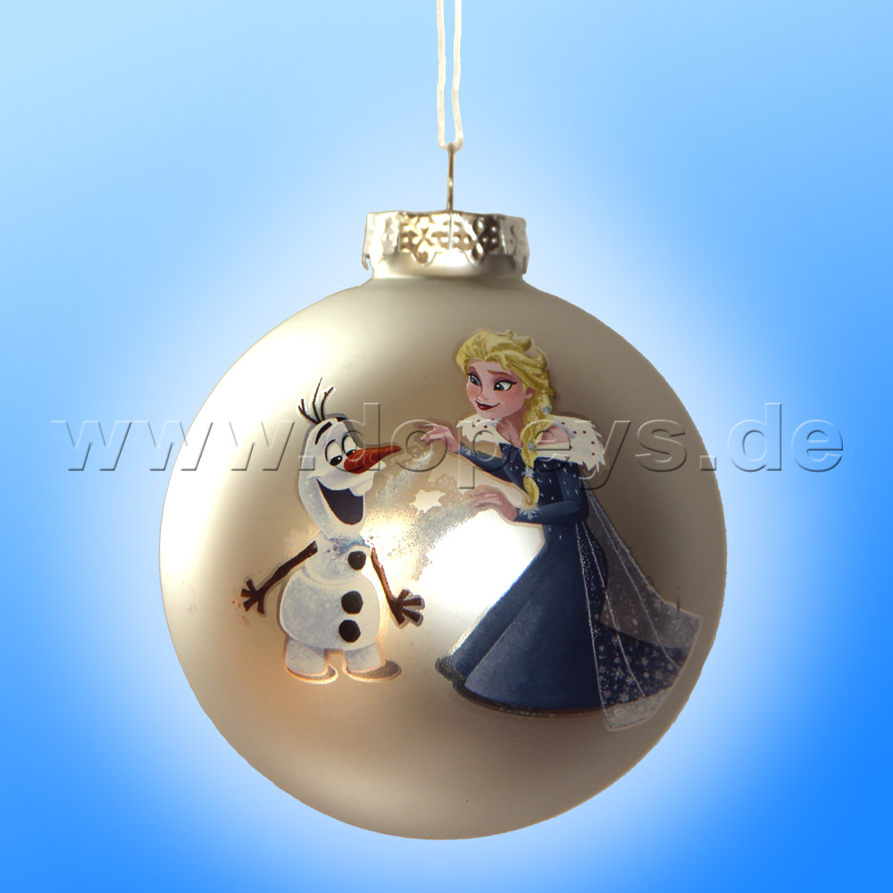 Kurt S. Adler - Frozen "Olaf & Elsa's Magical Ice Power" Christmas Bauble silver DN03005-F