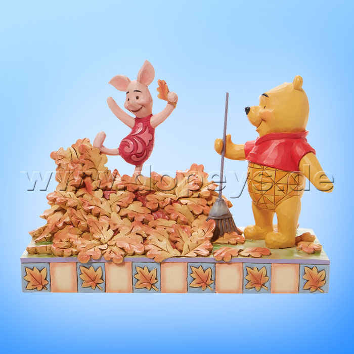 Disney Traditions - Jumping into Fall (Pooh and Piglet Autum Leaves) figurine by Jim Shore 6008990