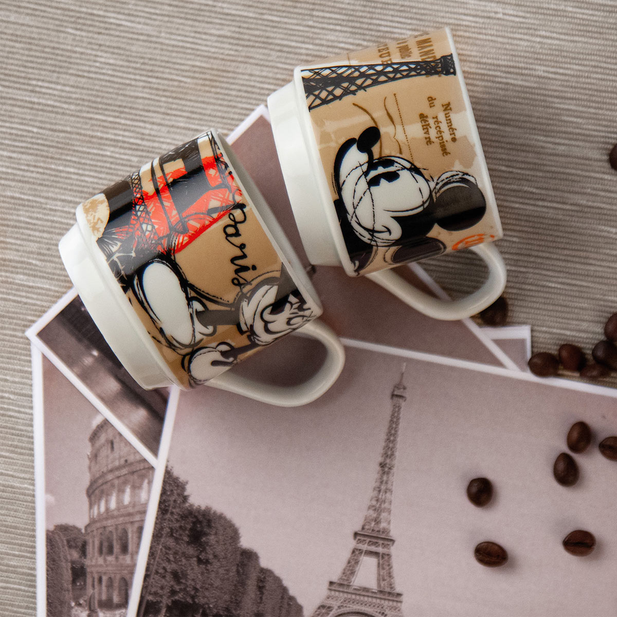 Disney Espresso Tassen 2er Set Mickey Maus "Paris" stapelbar PWM02I/PA