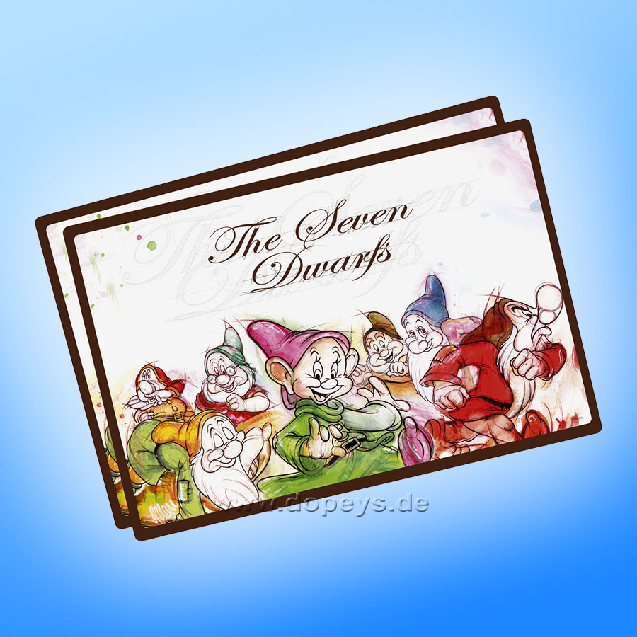 Disney Geschenkset 2 Kaffeetassen + 2 Platzdeckchen "Die sieben Zwerge" im italienischen Design 133011