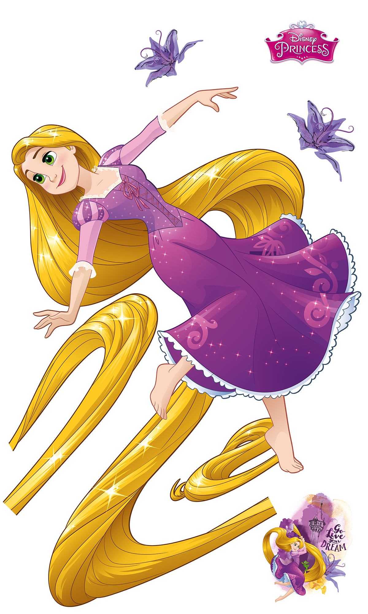 Disney Vlies Fototapete selbstklebend Disney Prinzessin "Rapunzel XXL" 127cm x 200cm