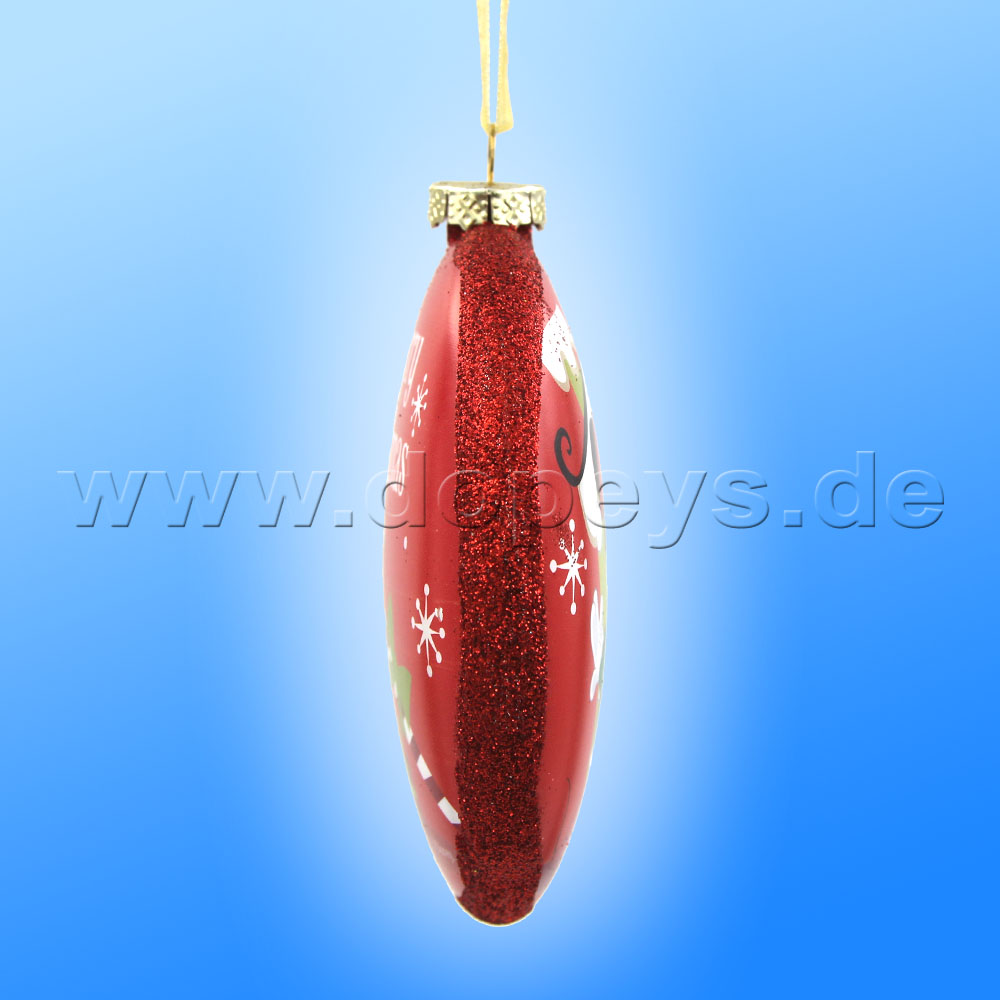 Kurt S. Adler - "Mickey & Minnie's Christmas House" Disney Glass Disk / Christmas Bauble red DN02004-B