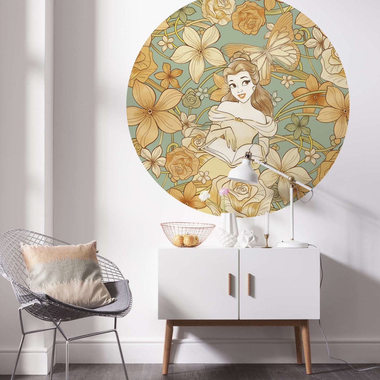 Disney Wandsticker / Wandaufkleber Die Schöne und das Biest "Belle Spirit of Autumn" rund 125cm x 125cm