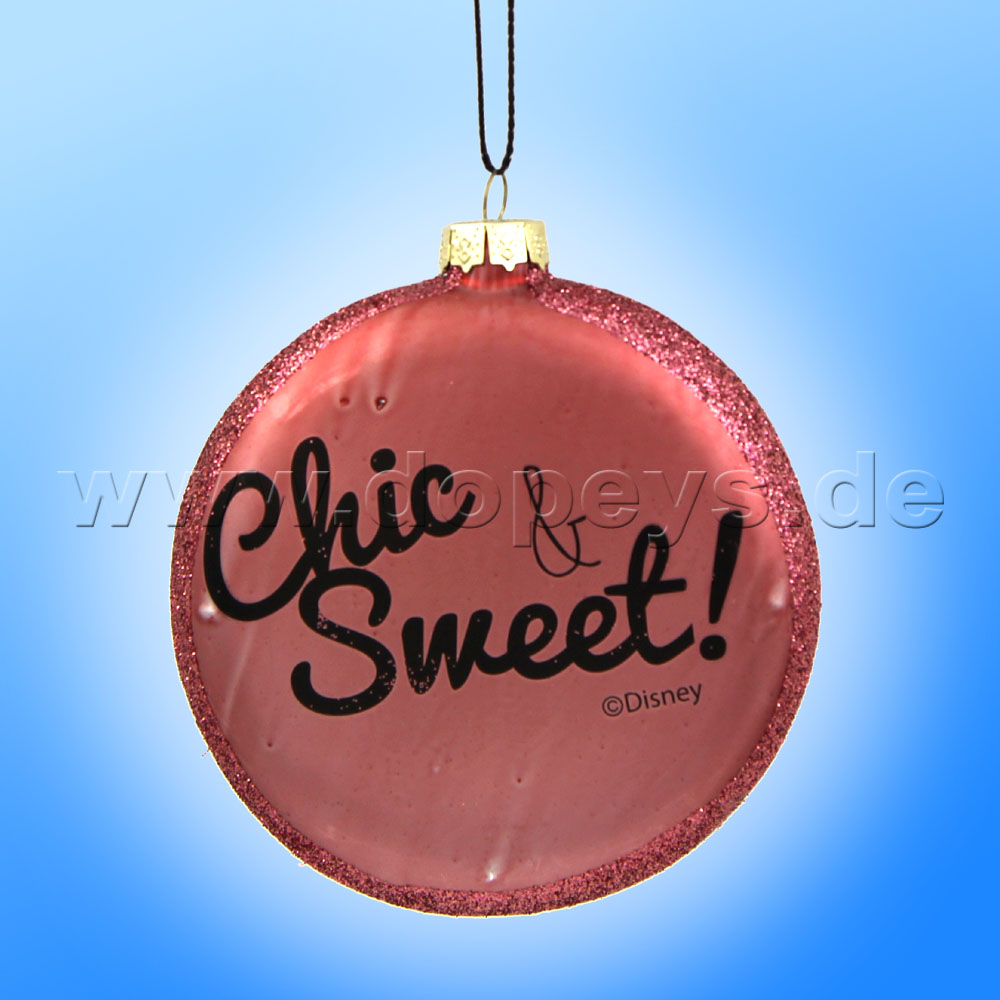 Kurt S. Adler - Disney "Minnie's Tanz" Glas Disk Weihnachtsbaumkugel in Diskusform / Glasornament in Kupferfarben DN32015