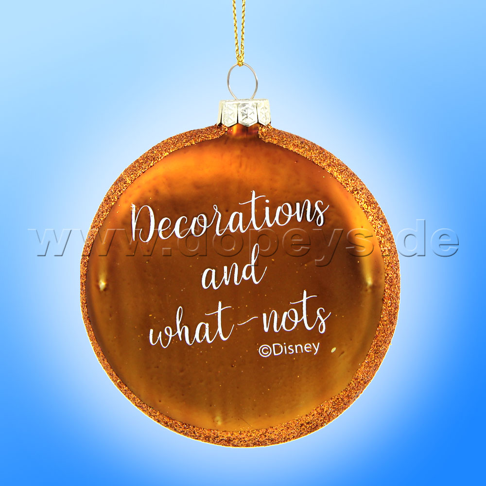 Kurt S. Adler - Disney "Pooh & Ferkel mit Lichterkette" Glas Disk Weihnachtsbaumkugel in Diskusform / Glasornament in Honigfarben, 80 mm DN35017