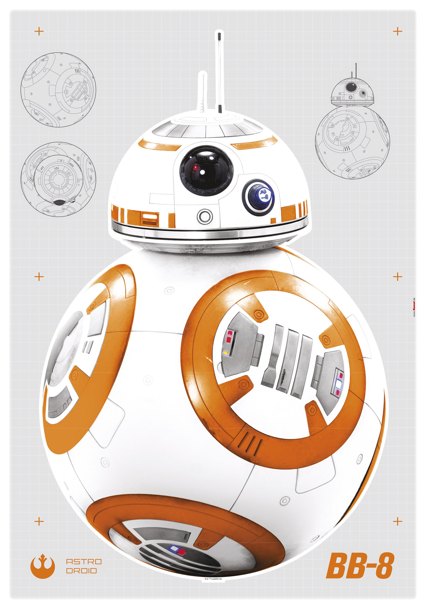 Star Wars Wandsticker / Wandaufkleber "BB-8"