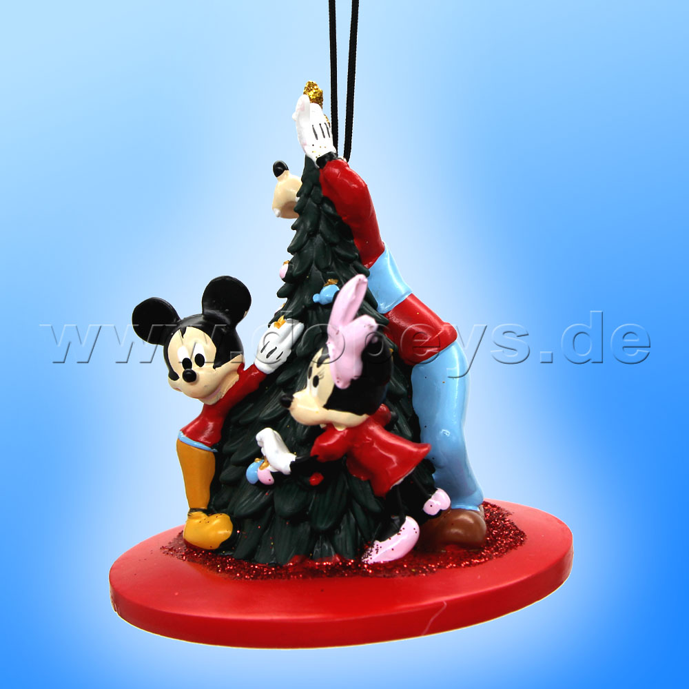 Kurt S. Adler - Disney "Merry Christmas" Mickey, Minnie & Goofy schmücken den Weihnachtsbaum - Weihnachtsbaumanhänger / Ornament DN37064