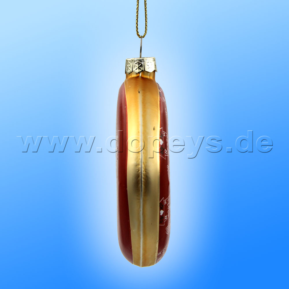 Kurt S. Adler - "Mickey & Minnie" Disney Glass Disk / Christmas Bauble red DN37016