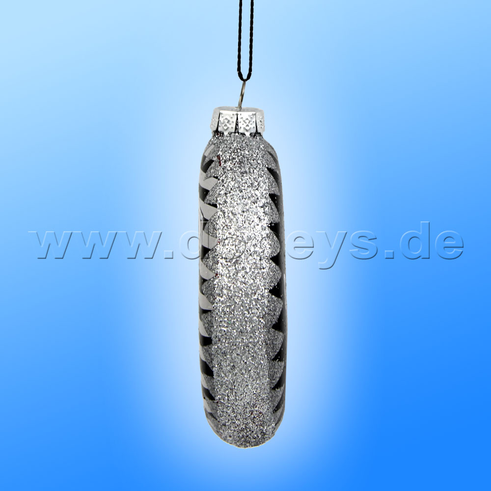 Kurt S. Adler - "Lucky" Disney Glass Disk / Christmas Bauble silver DN33029