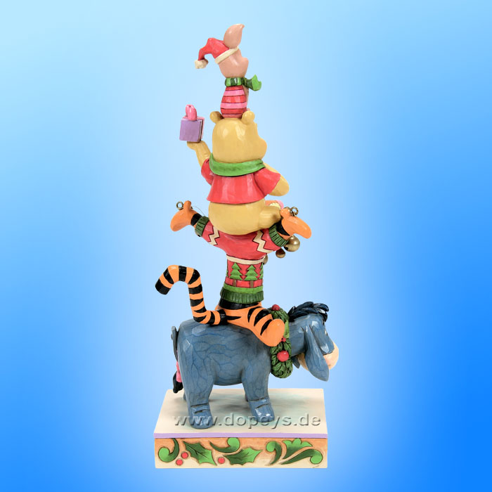Disney Traditions Figur - Winnie Puuh & Freunde Weihnachts-Stapelturm (Friendship & Festivities) von Jim Shore 6015005