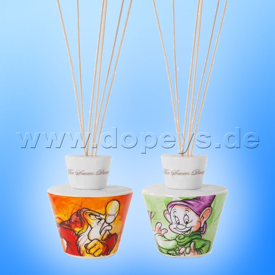 Disney Raumduftverteiler / Raumduft Reed Diffuser / Lufterfrischer 7 Zwerge "Happy" im italienischen Design PWS48S/3GO