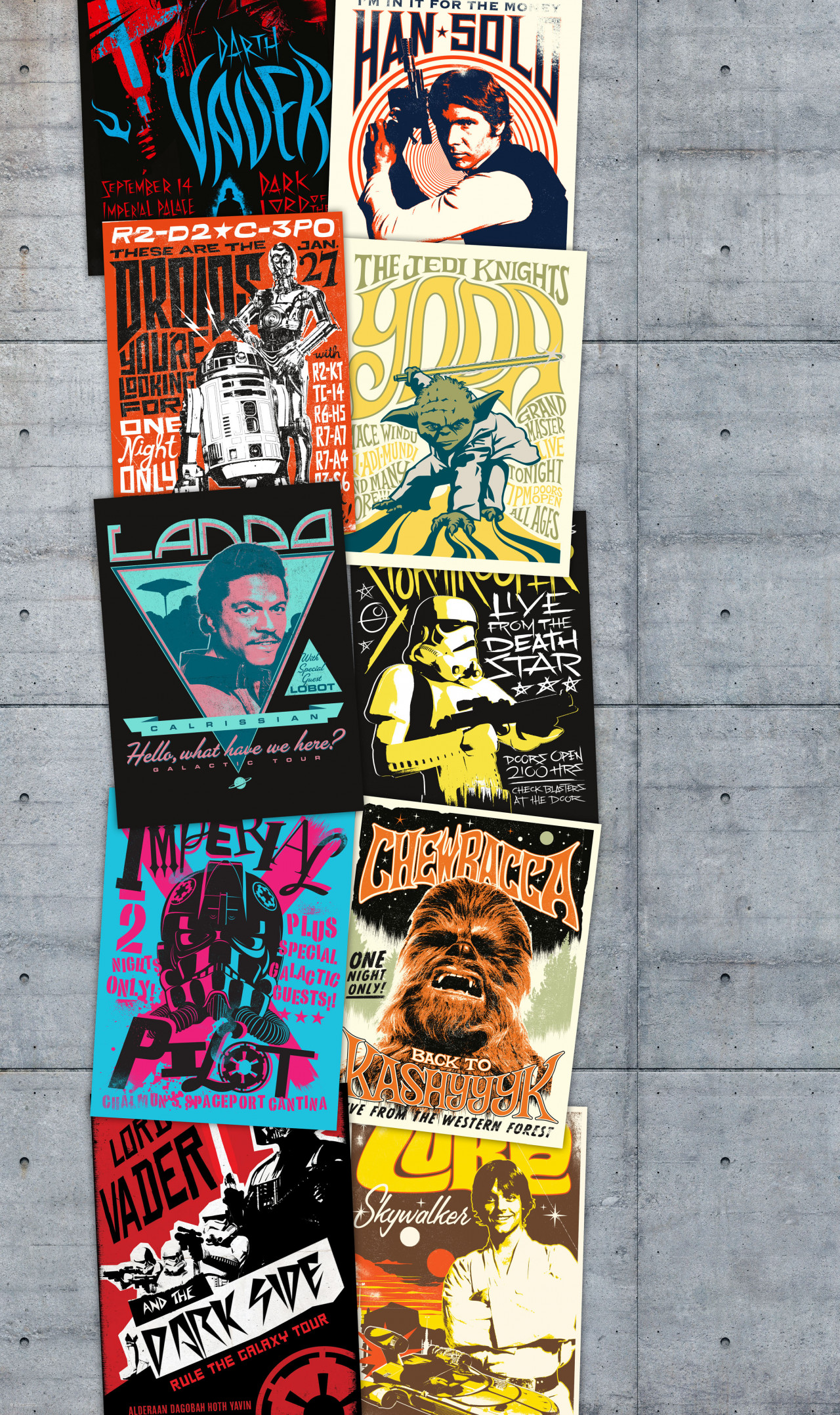 Star Wars Vlies Fototapete "Star Wars Rock On Wall" 1,20m x 2,00m