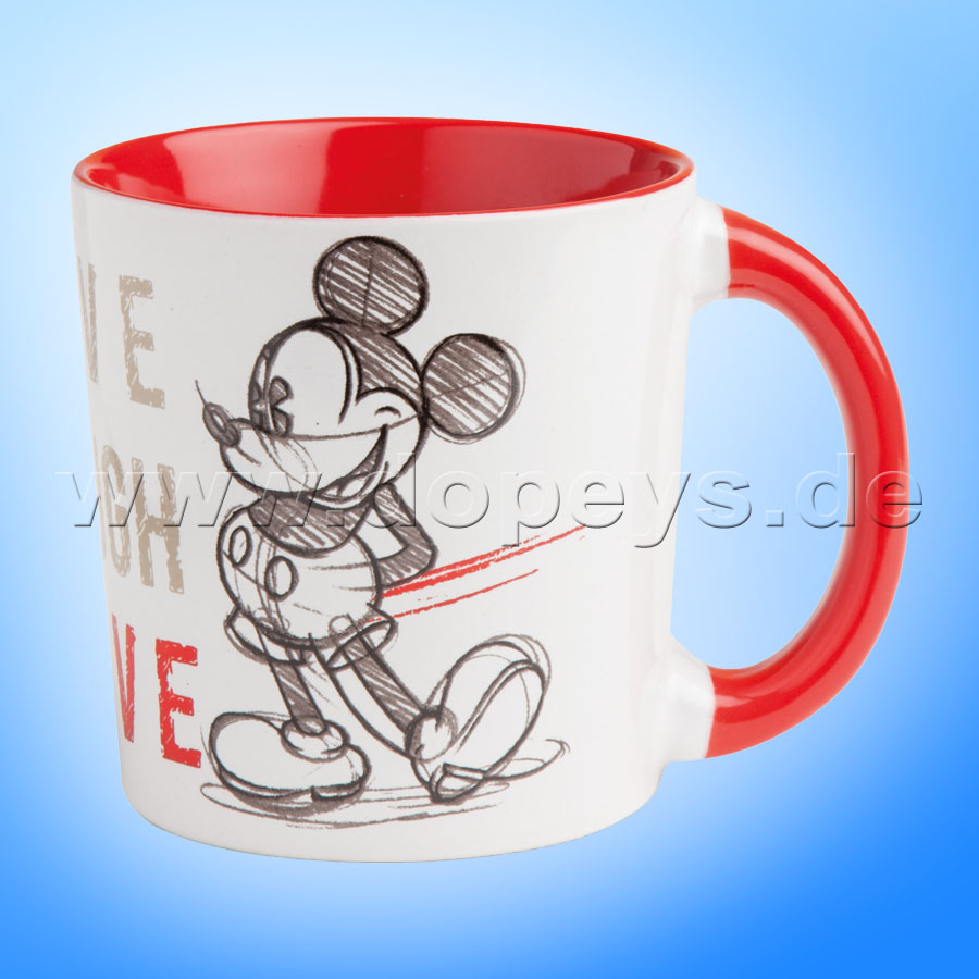 Disney Kaffeetasse Mickey Maus "Rot" Live Laugh Love, 39 cl PWM21LL/1S