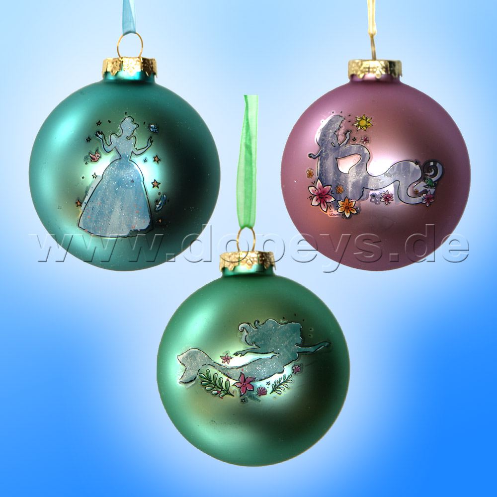 Kurt S. Adler - Disney Prinzessin "Rapunzel Silhouette" Weihnachtsbaumkugel / Glaskugel in Violett DN01006-B