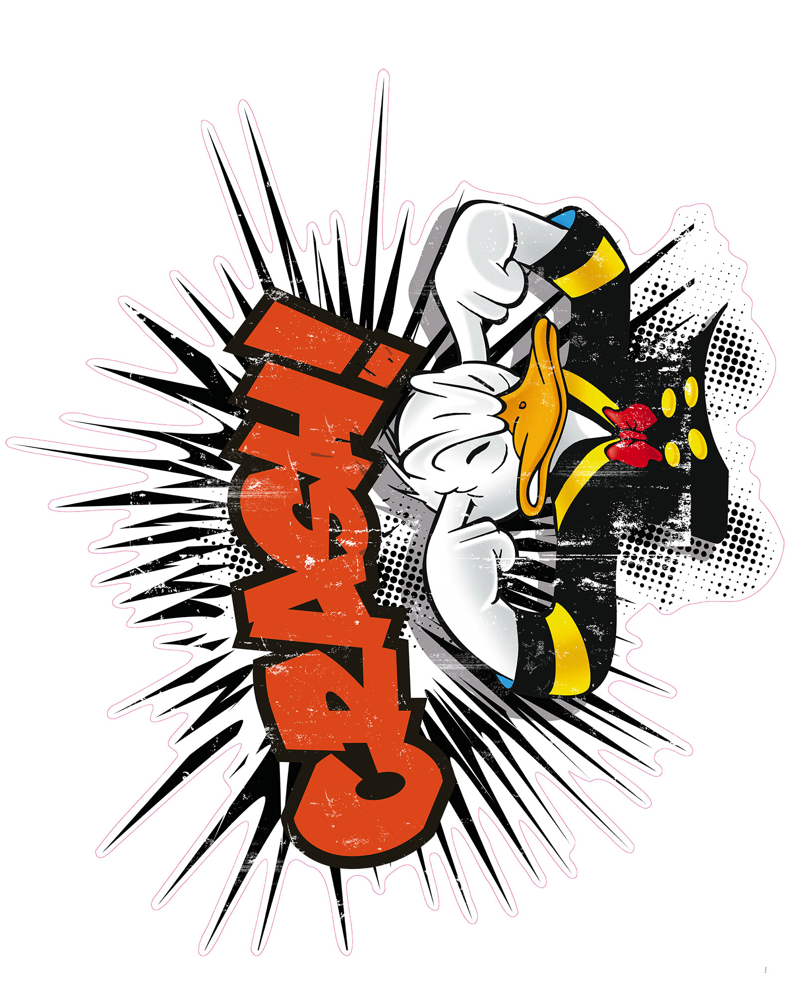 Disney Vlies Fototapete selbstklebend Donald Duck "Donald Crash XXL" 127cm x 160cm