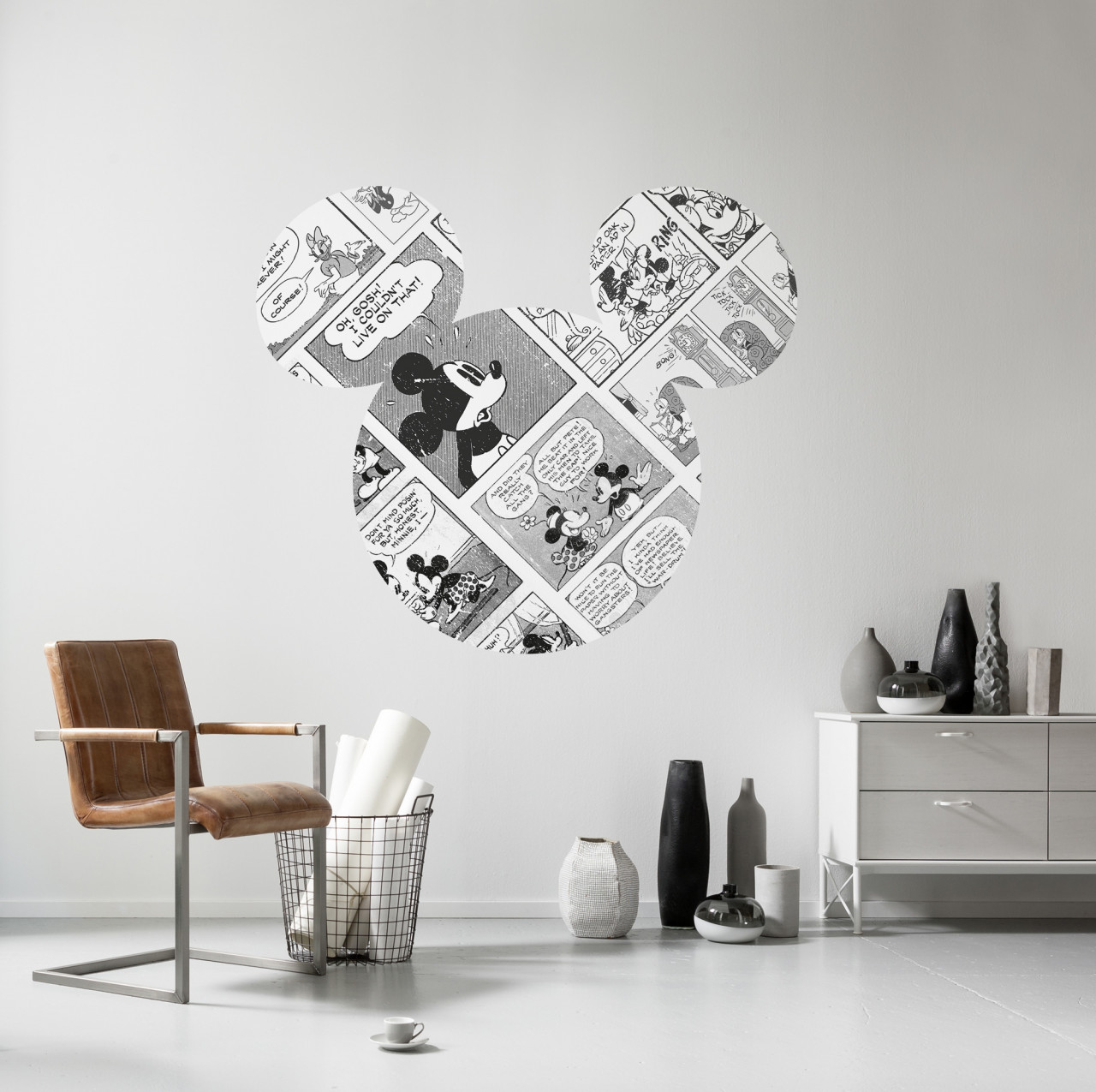 Disney Wandsticker / Wandaufkleber Mickey Maus Kopf "Mickey Head Comic Cartoon" 127cm x 127cm