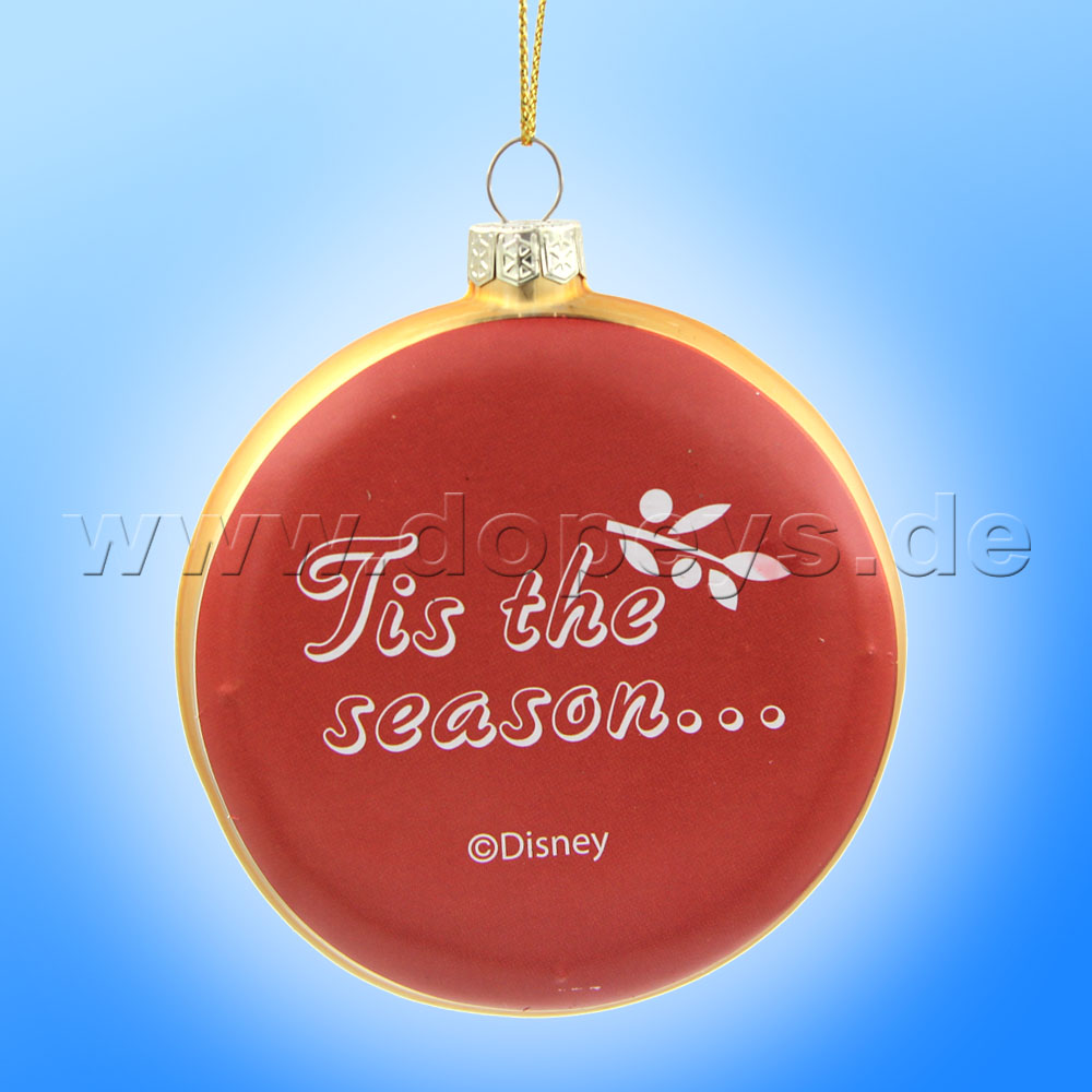 Kurt S. Adler - "Mickey & Minnie" Disney Glass Disk / Christmas Bauble red DN37016