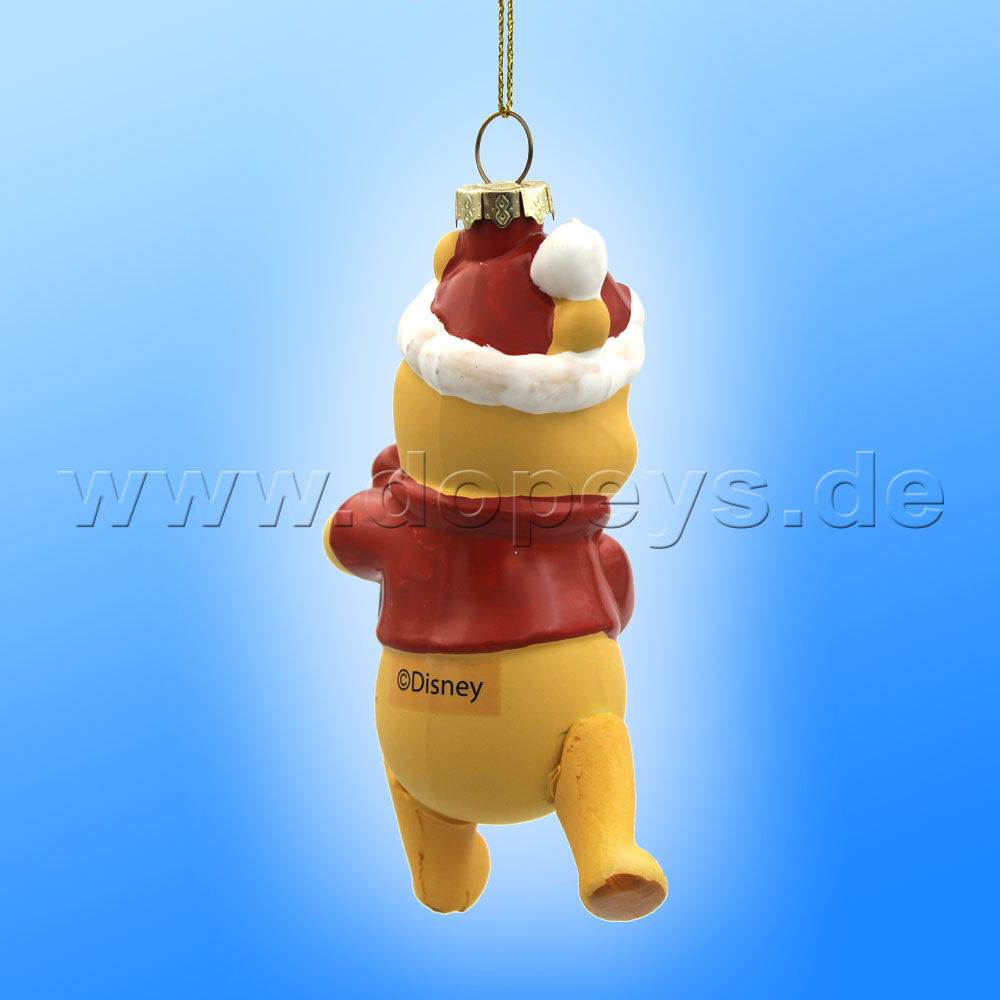 Kurt S. Adler - Disney "Winnie Puuh mit Weihnachtsgeschenk" Weihnachtsanhänger aus Glas Ornament DN35030