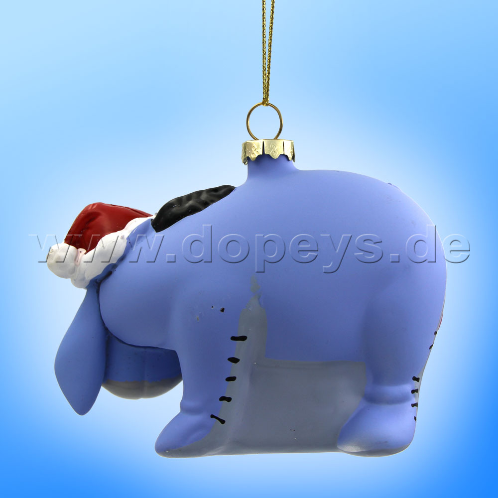 Kurt S. Adler - Disney "Eeyore with Santa Hat" Christmas Hanging Glass Ornament DN35031