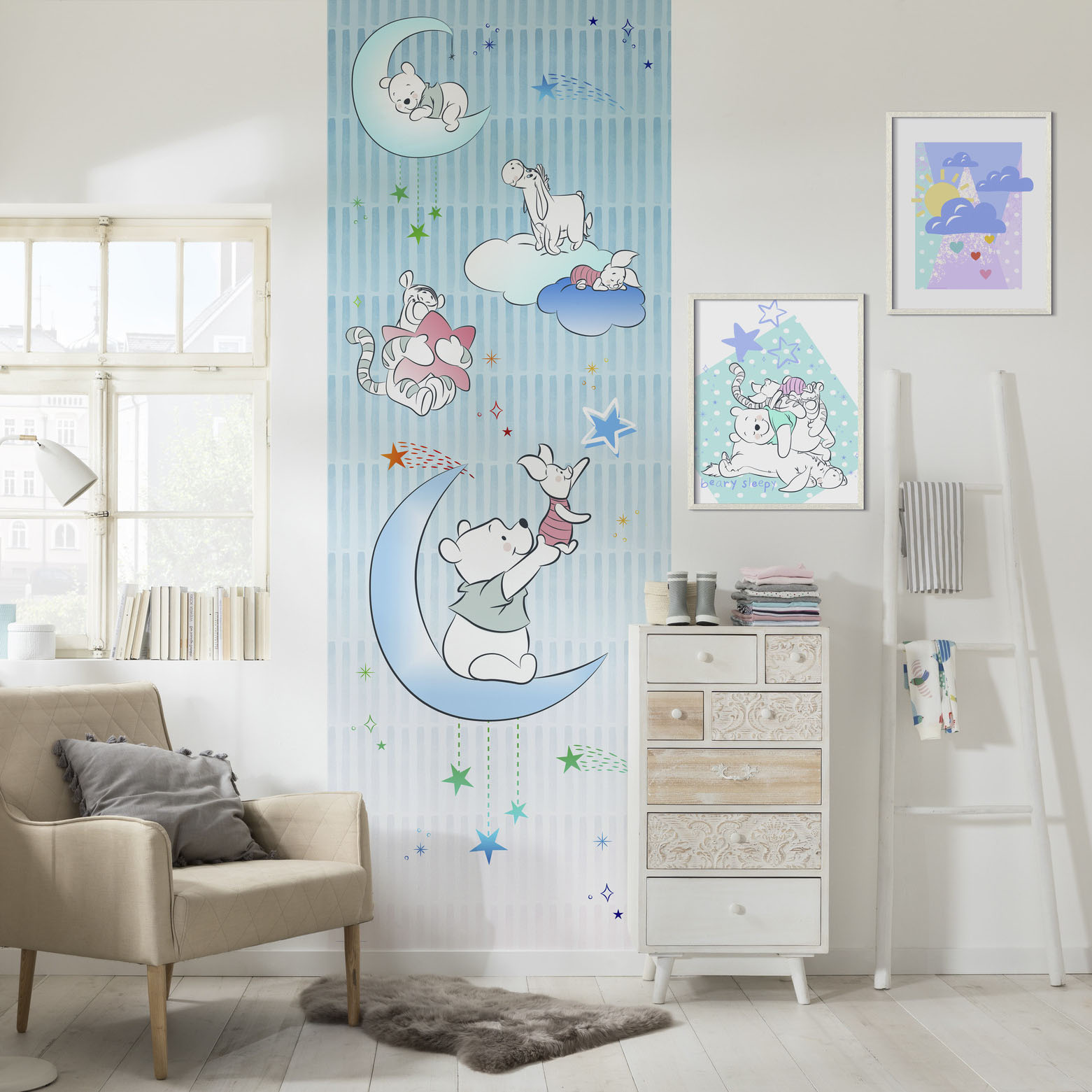 Disney Vlies Fototapete Winnie Puuh "Winnie Pooh Piglet and Stars"