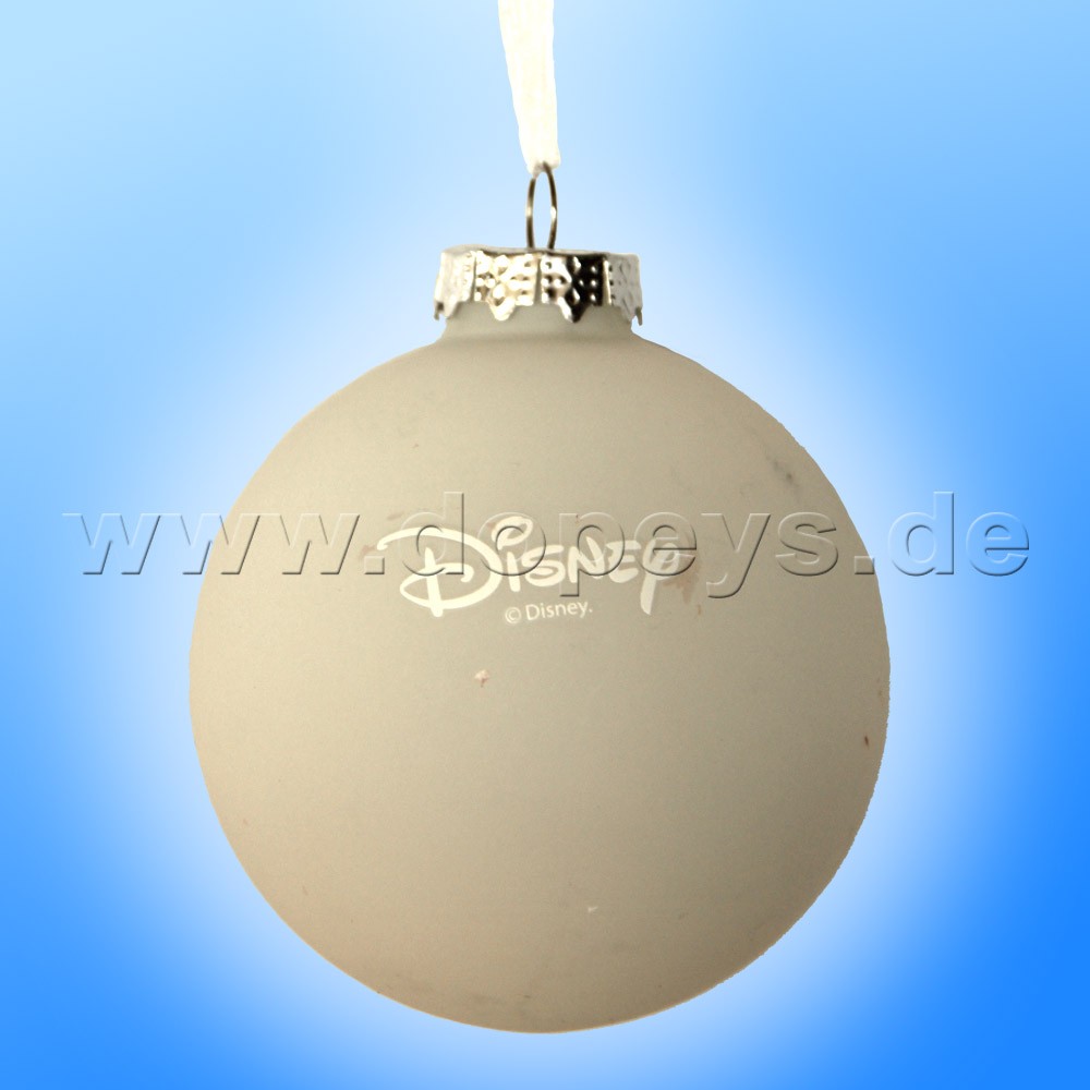 Kurt S. Adler - Disney Prinzessin "Cinderella mit Uhr" Weihnachtsbaumkugel / Glaskugel in Weiß DN01004-A