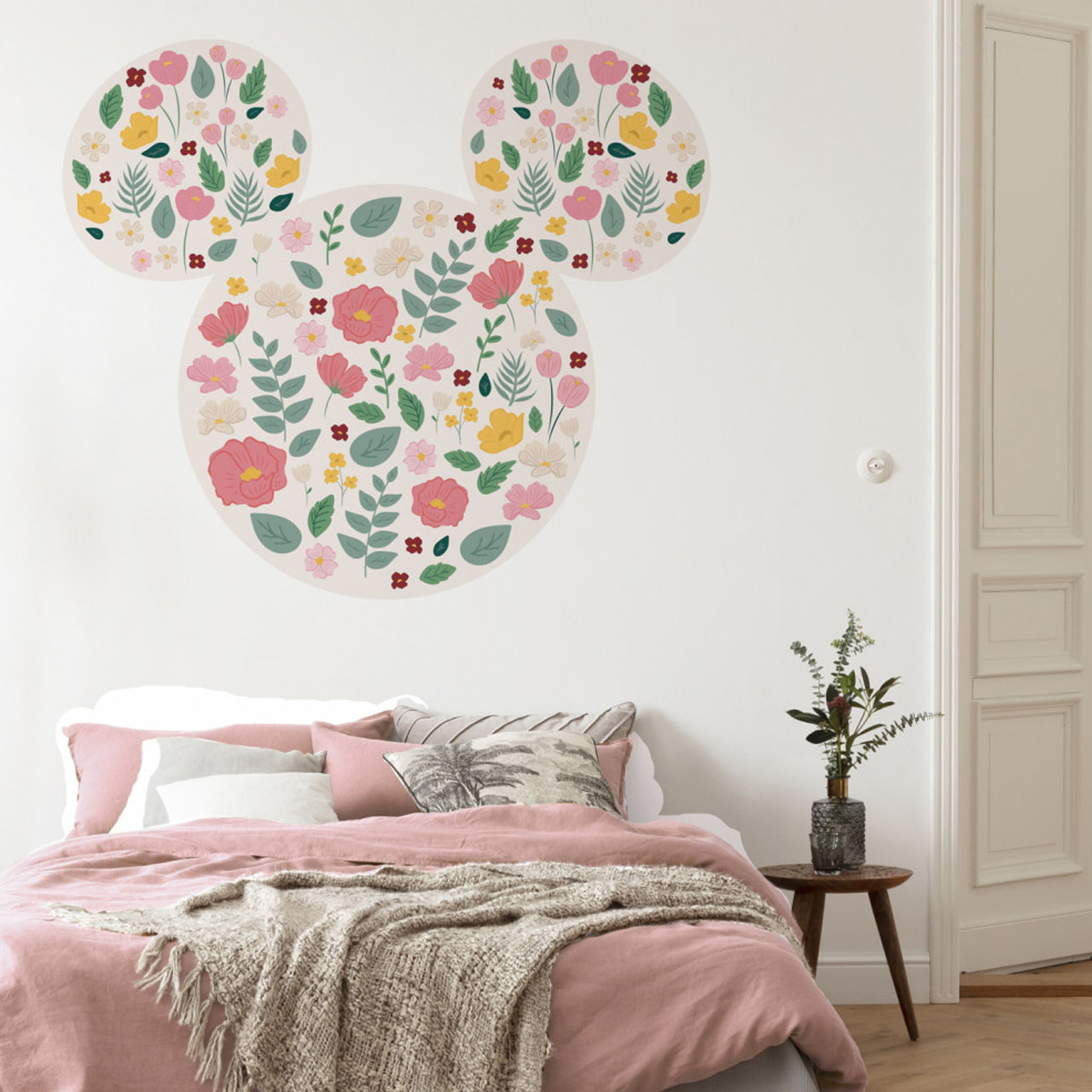 Disney Wandsticker / Wandaufkleber Mickey Maus Kopf "Mickey Head Wildflowers" 127cm x 127cm