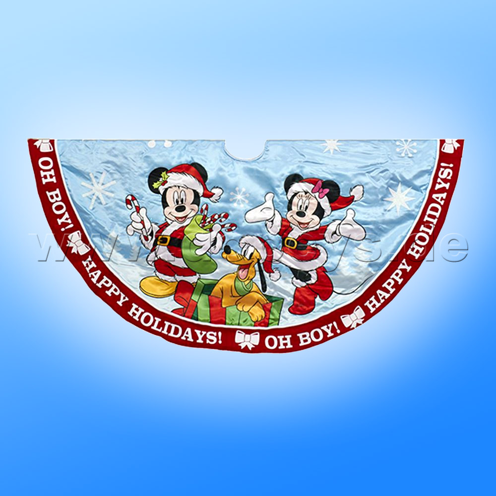 Kurt S. Adler - Disney Christmas Tree Skirt "Oh Boy! Happy Holidays!" Mickey, Minnie & Pluto DN7166