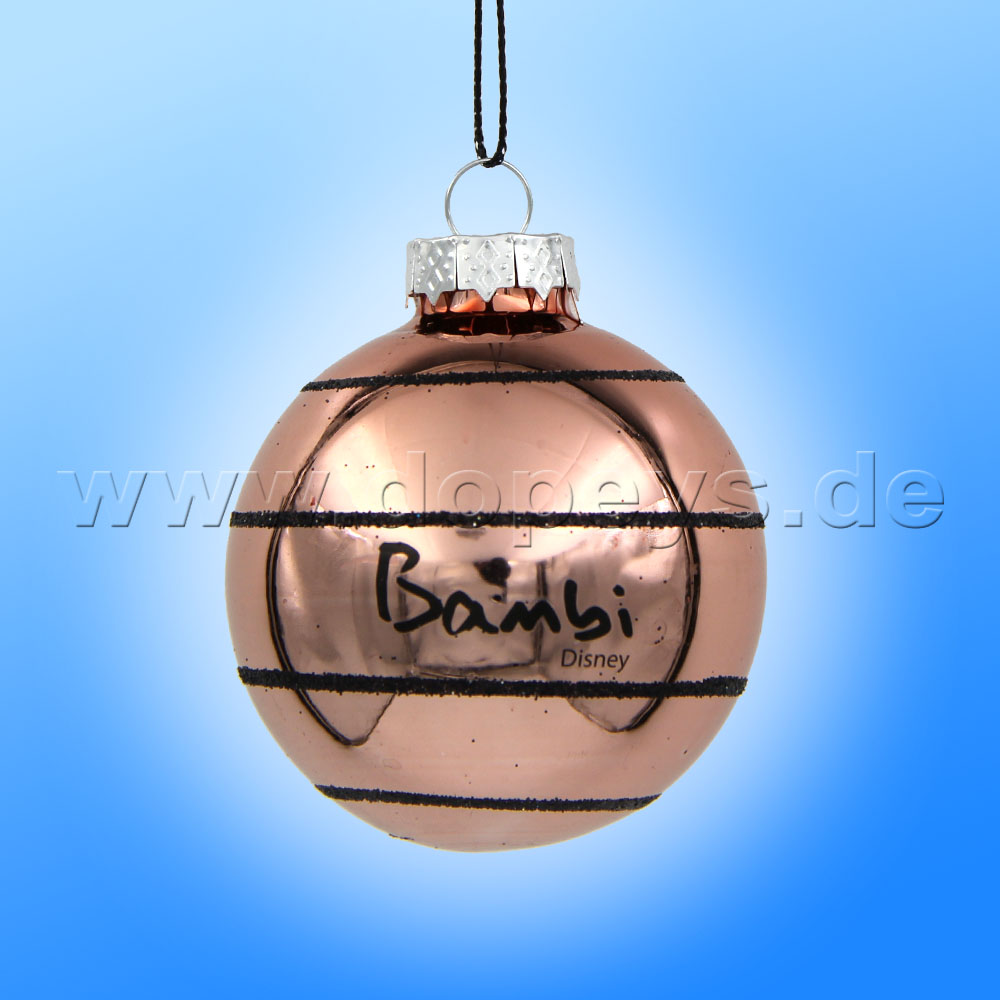 Kurt S. Adler - Disney "Bambi" Weihnachtsbaumkugel / Glaskugel in Kupferfarben, 60 mm DN33035