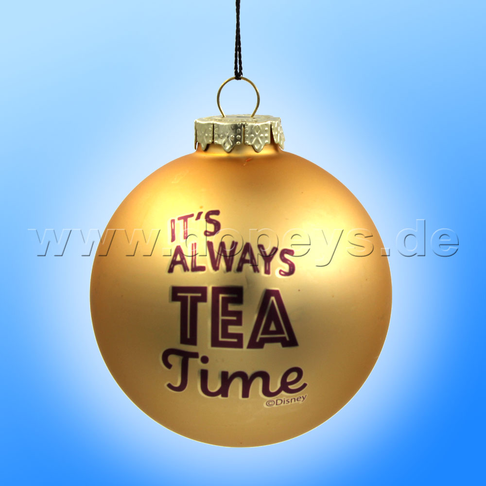 Kurt S. Adler - Disney "Der verrückte Hutmacher" Weihnachtsbaumkugel / Glaskugel in Gold, 80 mm DN34007