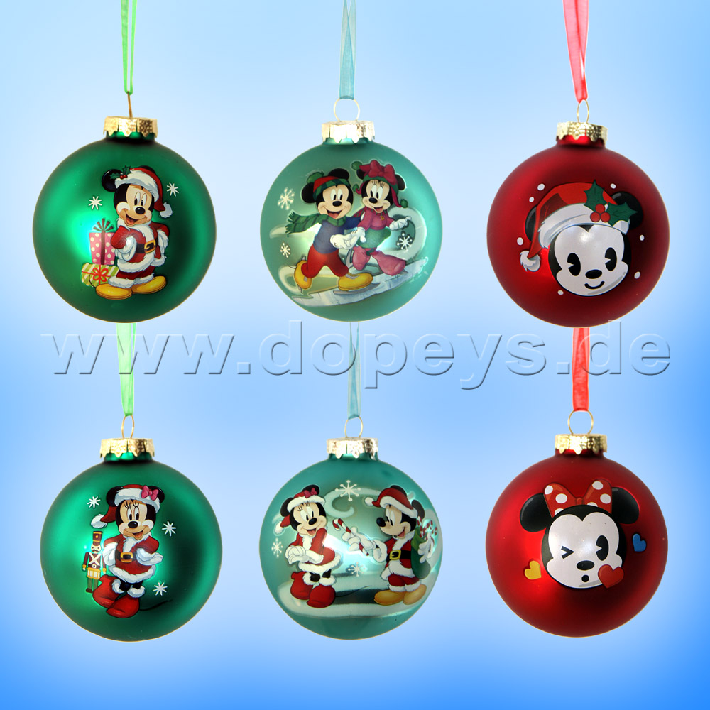 Kurt S. Adler - Disney "Mickey als Weihnachtsmann" Weihnachtsbaumkugel / Glaskugel in Grün DN02005-C
