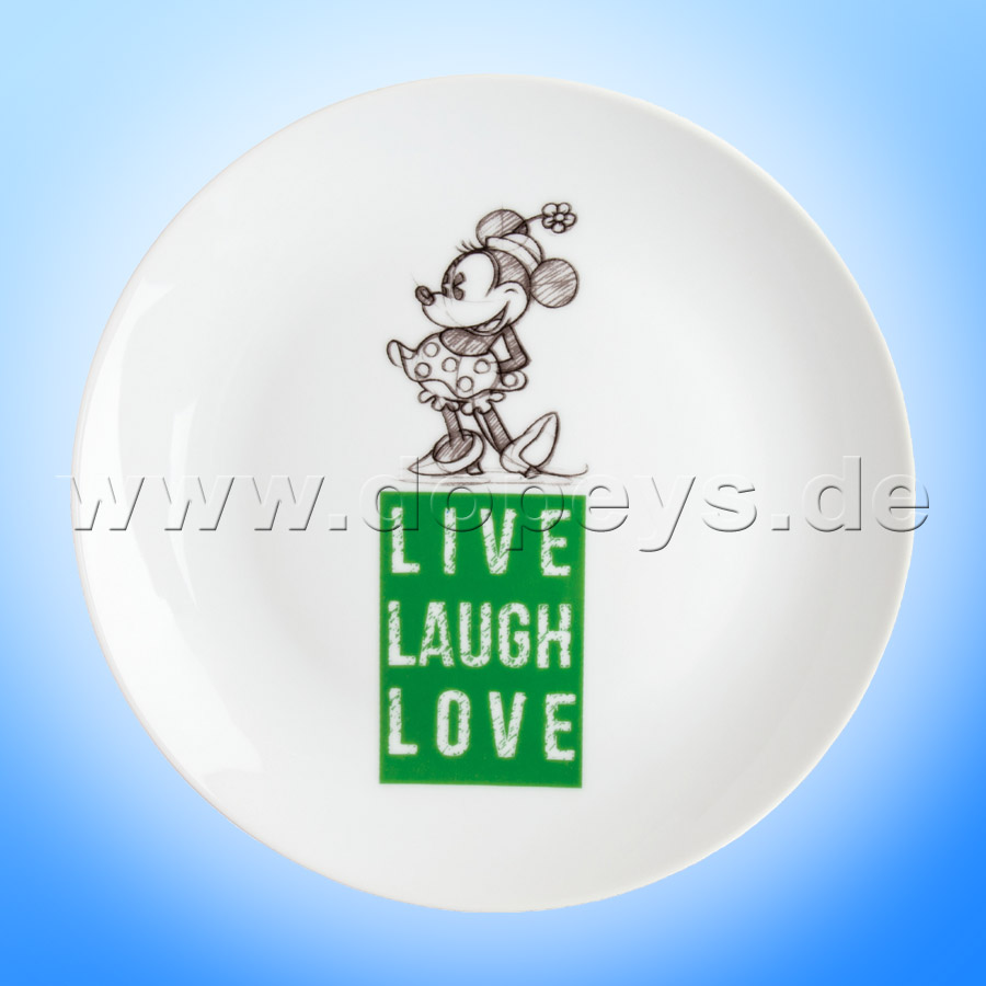 Disney Geschenkset Minnie Frühstücksteller / Dessert-Teller + Müslischale "Grün" Live Laugh Love PWMSETLL/5