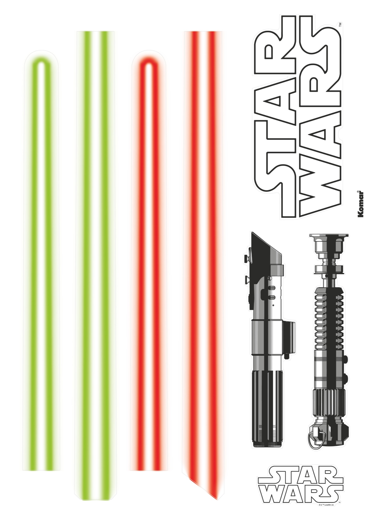 Star Wars Wandsticker / Wandaufkleber "Lightsaber / Lichtschwert"