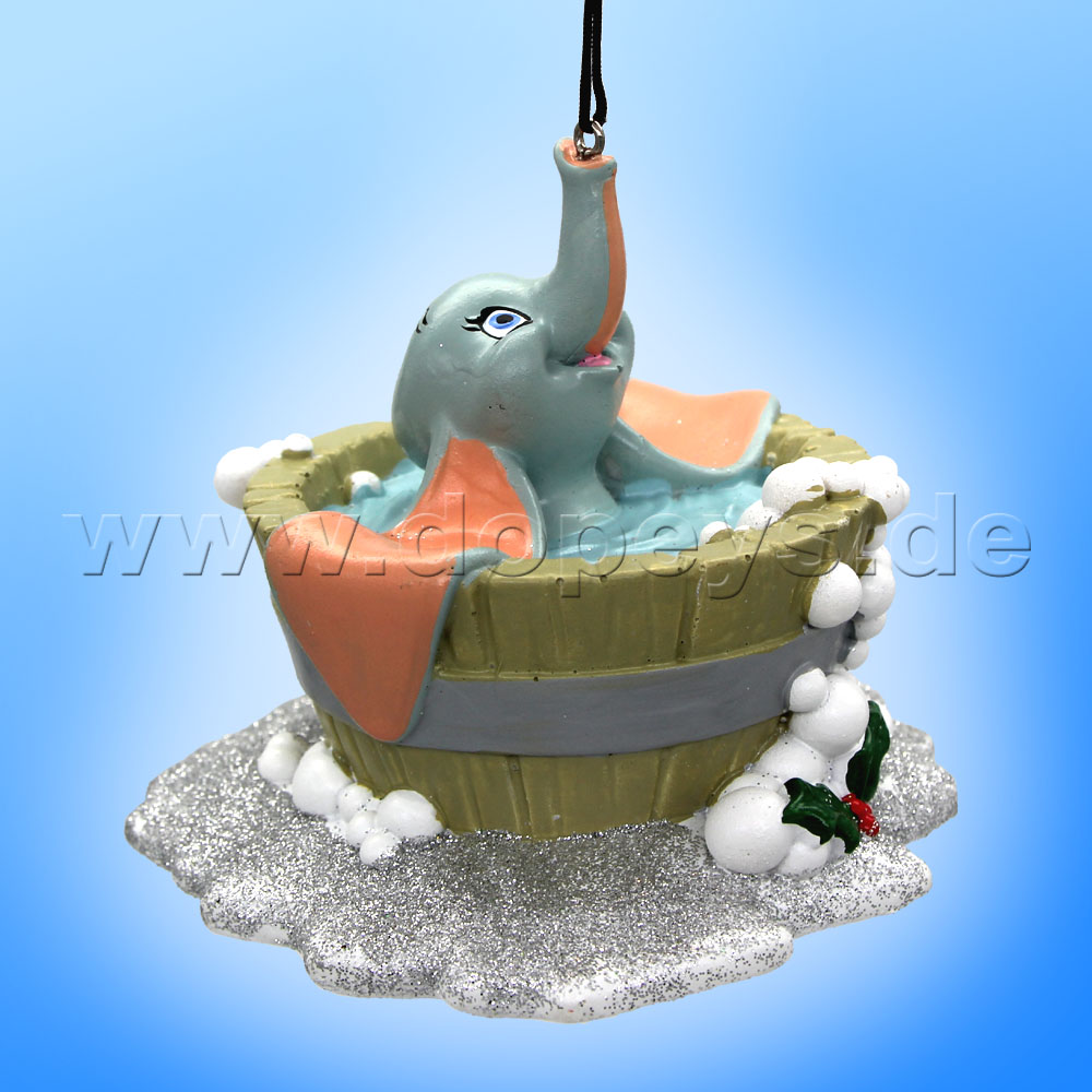 Kurt S. Adler - Disney "Merry Bubble Bath" Dumbo in water basin Hanging Ornament DN33043
