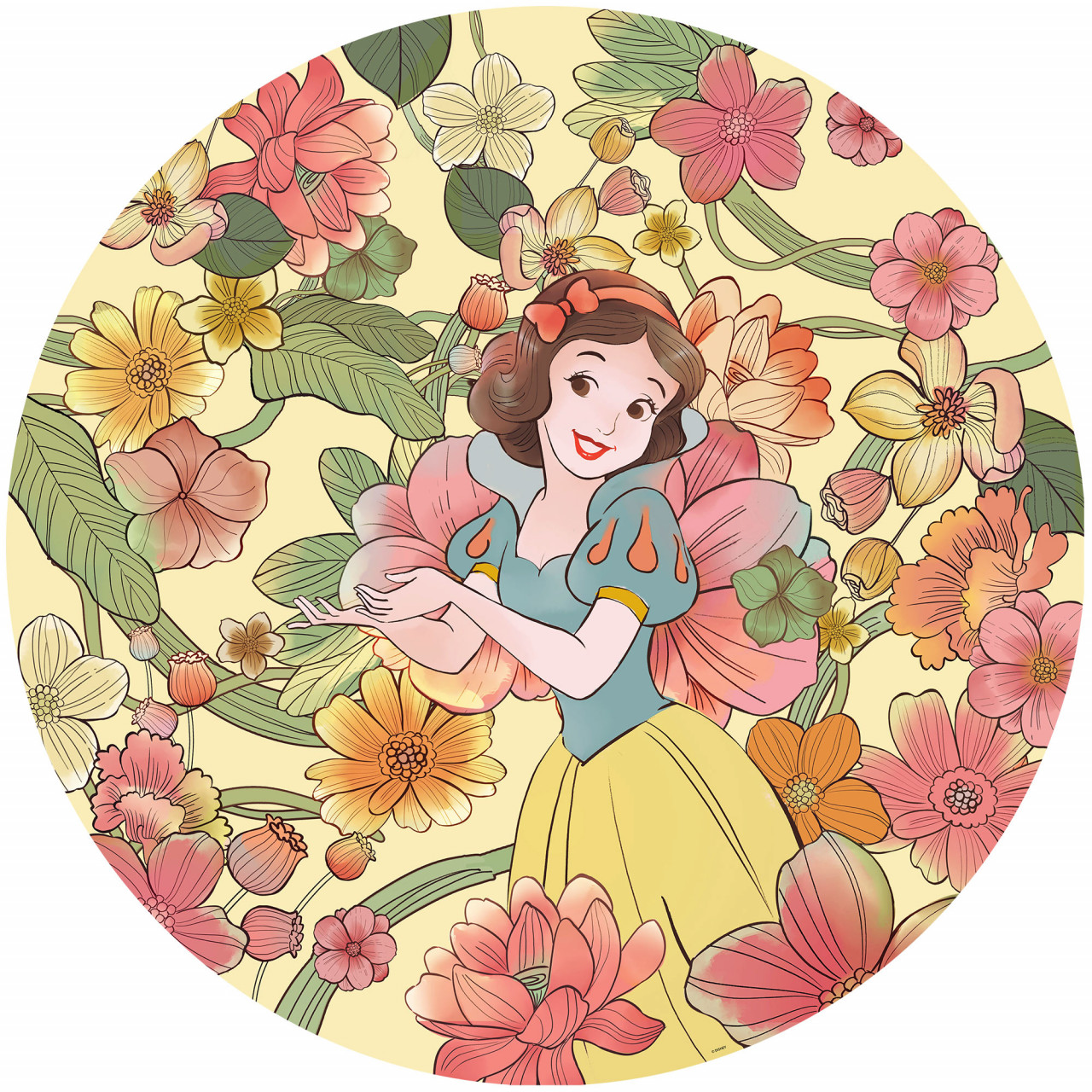 Disney Wandsticker / Wandaufkleber Schneewittchen "Snow White Endless Summer" rund 125cm x 125cm