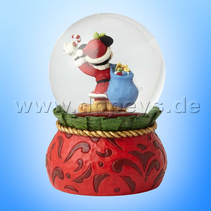 Disney Traditions / Jim Shore Figur von Enesco "Bringing Holiday Cheer (Weihnachtsmann Mickey Maus Schneekugel)" 6001360