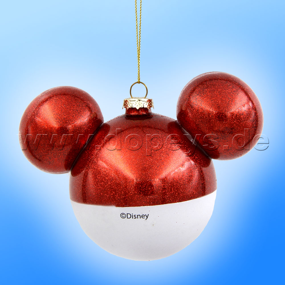 Kurt S. Adler - "Mickey Mouse" Disney Mickey Ear Ball Christmas Bauble red DN37008