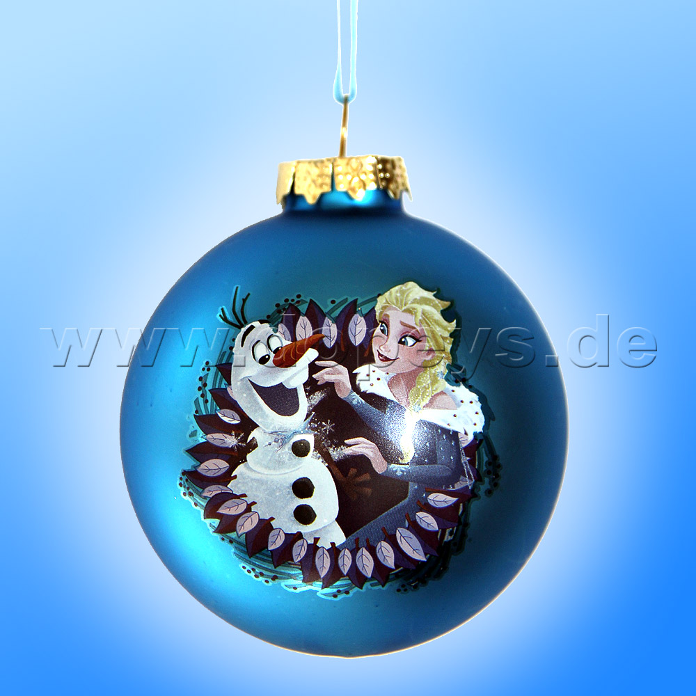 Kurt S. Adler - Frozen "Olaf & Elsa" Christmas Bauble blue DN03005-C