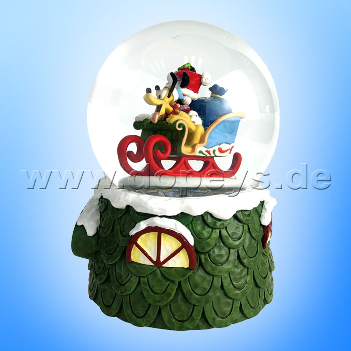 Disney Traditions - Mickey & Pluto Schneekugel Spieluhr 120mm von Jim Shore 6009581
