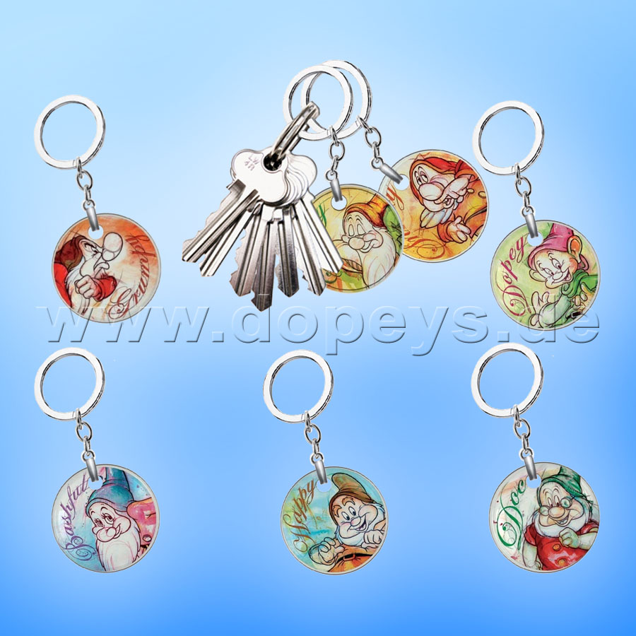 Disney Schlüsselanhänger / Sammel-Anhänger 7 Zwerge "Hatschi" im italienischen Design PWS85T/EO
