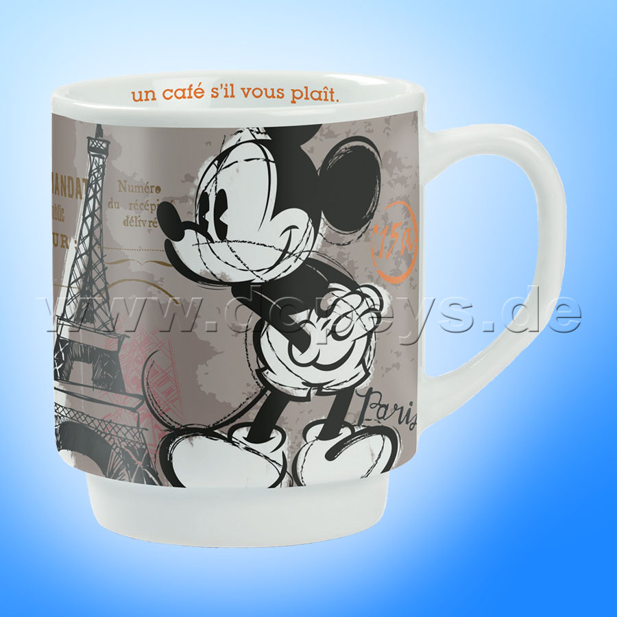 Disney Kaffeetasse Mickey Maus "Paris" stapelbar im italienischen Design