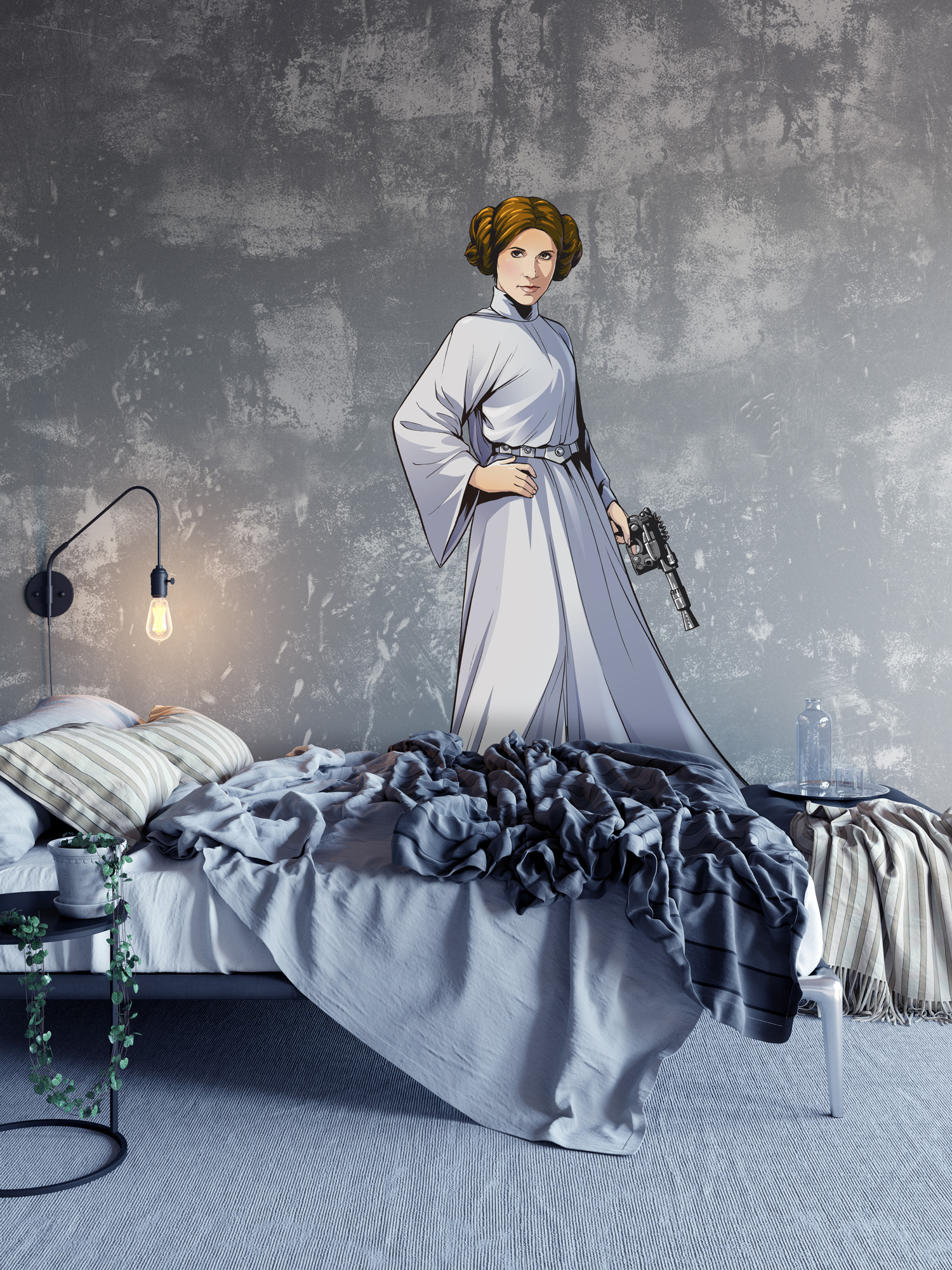 Star Wars Vlies Fototapete selbstklebend "Star Wars XXL Prinzessin Leia" 127cm x 170cm