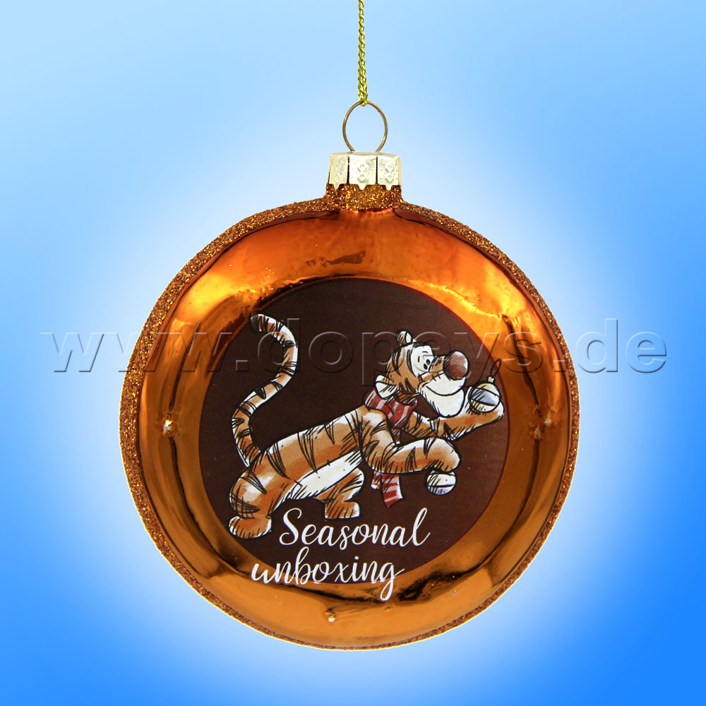 Kurt S. Adler - "Tigger with Baubles" Disney Glass Disk / Christmas Bauble honey DN35014