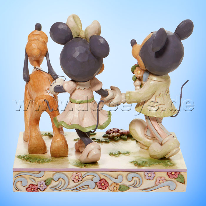 Disney Traditions - Springtime Stroll (Mickey, Minnie & Pluto White Woodland) figurine by Jim Shore 6010101
