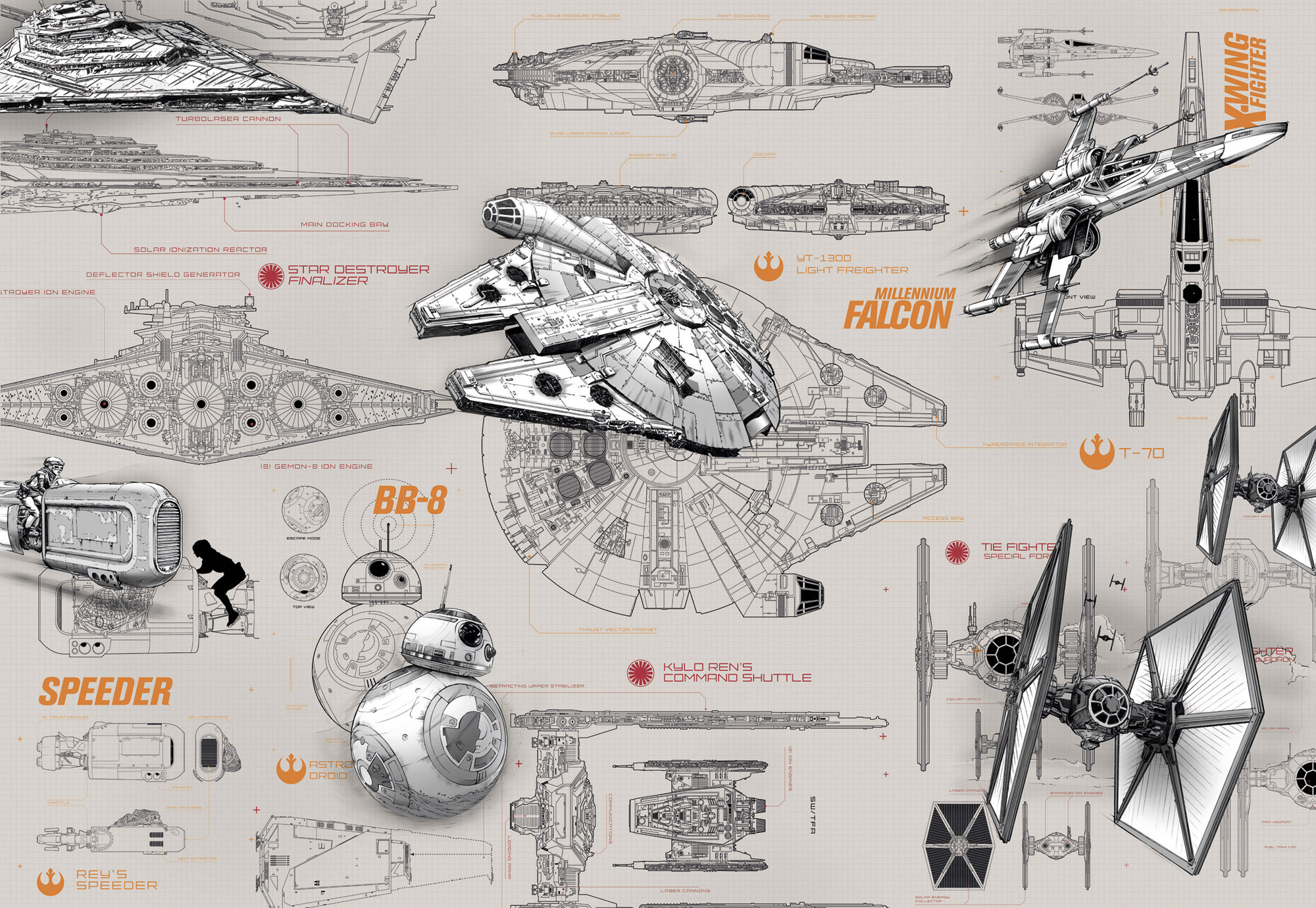 Star Wars Fototapete "Star Wars Blueprints"