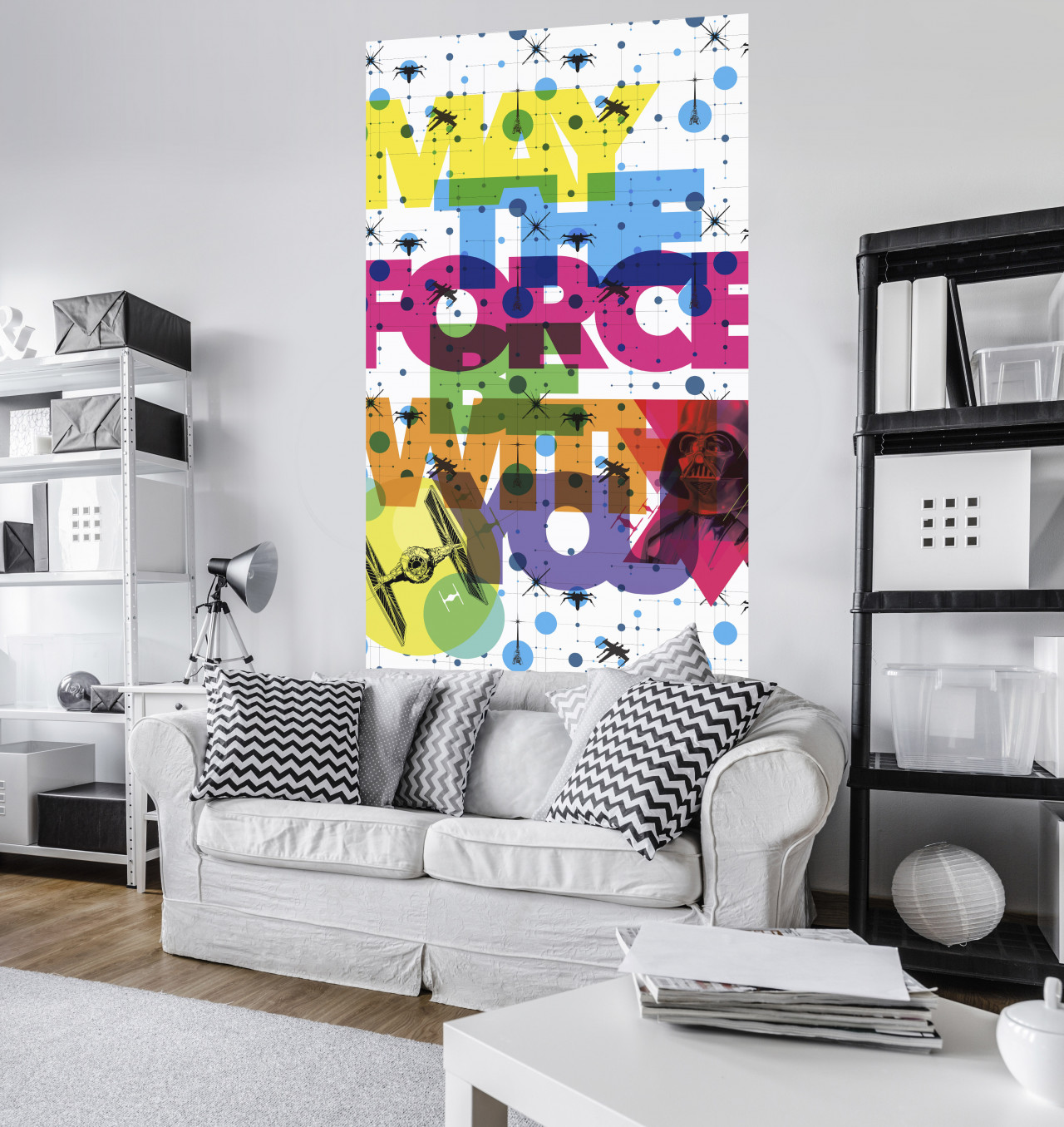 Star Wars Vlies Fototapete "Star Wars Pop Neon Geometrics Vader" 1,20m x 2,00m