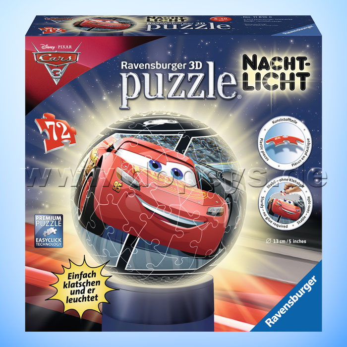 Disney 3D Puzzle-Ball "Nachtlicht Cars 3" von Ravensburger 11816