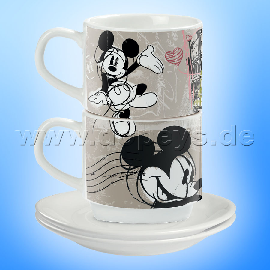 Disney Espresso Tassen 2er Set Mickey Maus "Rom" stapelbar PWM02I/RO