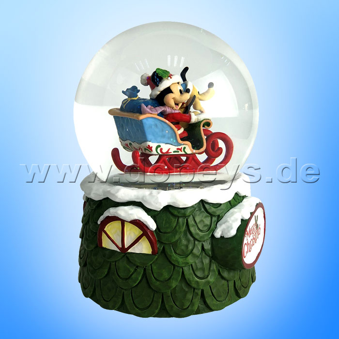 Disney Traditions - Mickey & Pluto Schneekugel Spieluhr 120mm von Jim Shore 6009581